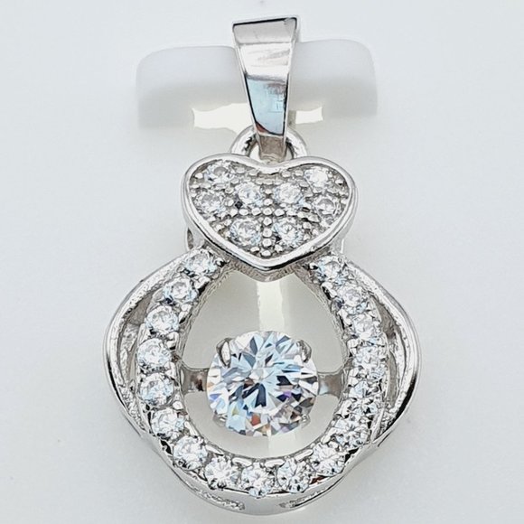 925 Sterling Silver Cubic Zircon Pendant for Women/Girls, US925P1117 - Picture 2 of 7